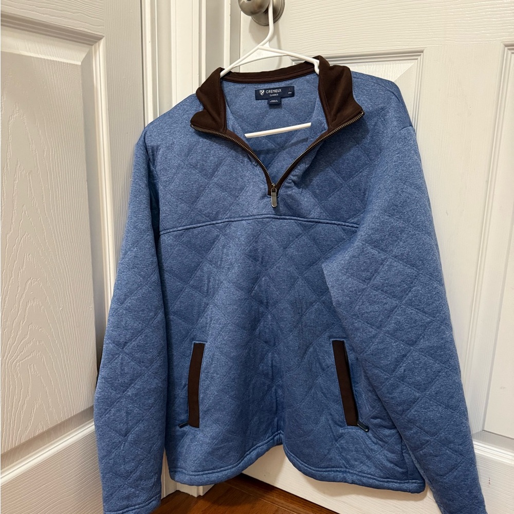 Daniel Cremieux Blue and Brown Quilted Pullover